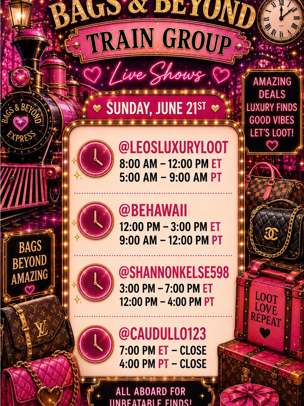 BAGS & BEYOND TRAIN SHARE SHOW! LUXURY & DESIGNER! - Picture 3 of 14